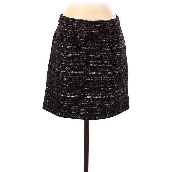 Jcrew factory navy and copper sparkle mini skirt size 4 - Picture 1 of 3